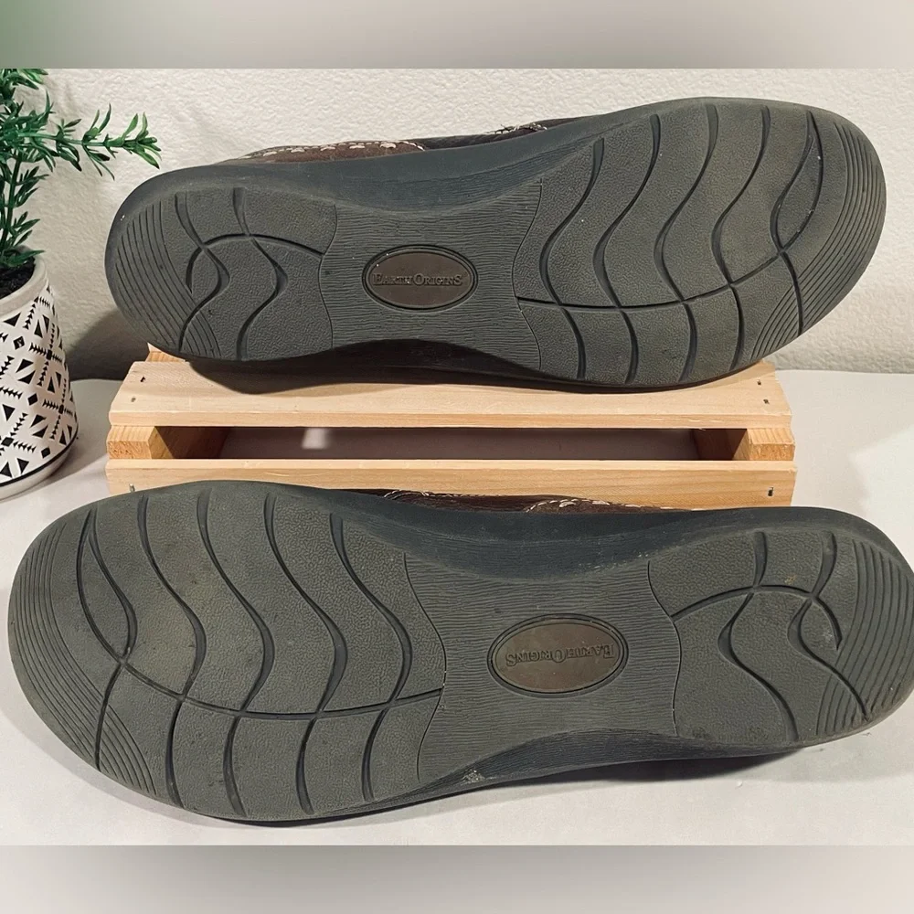 Earth Origins “Leona” Brown Leather Flats with Cushioned Insole | VGUC Sz 12